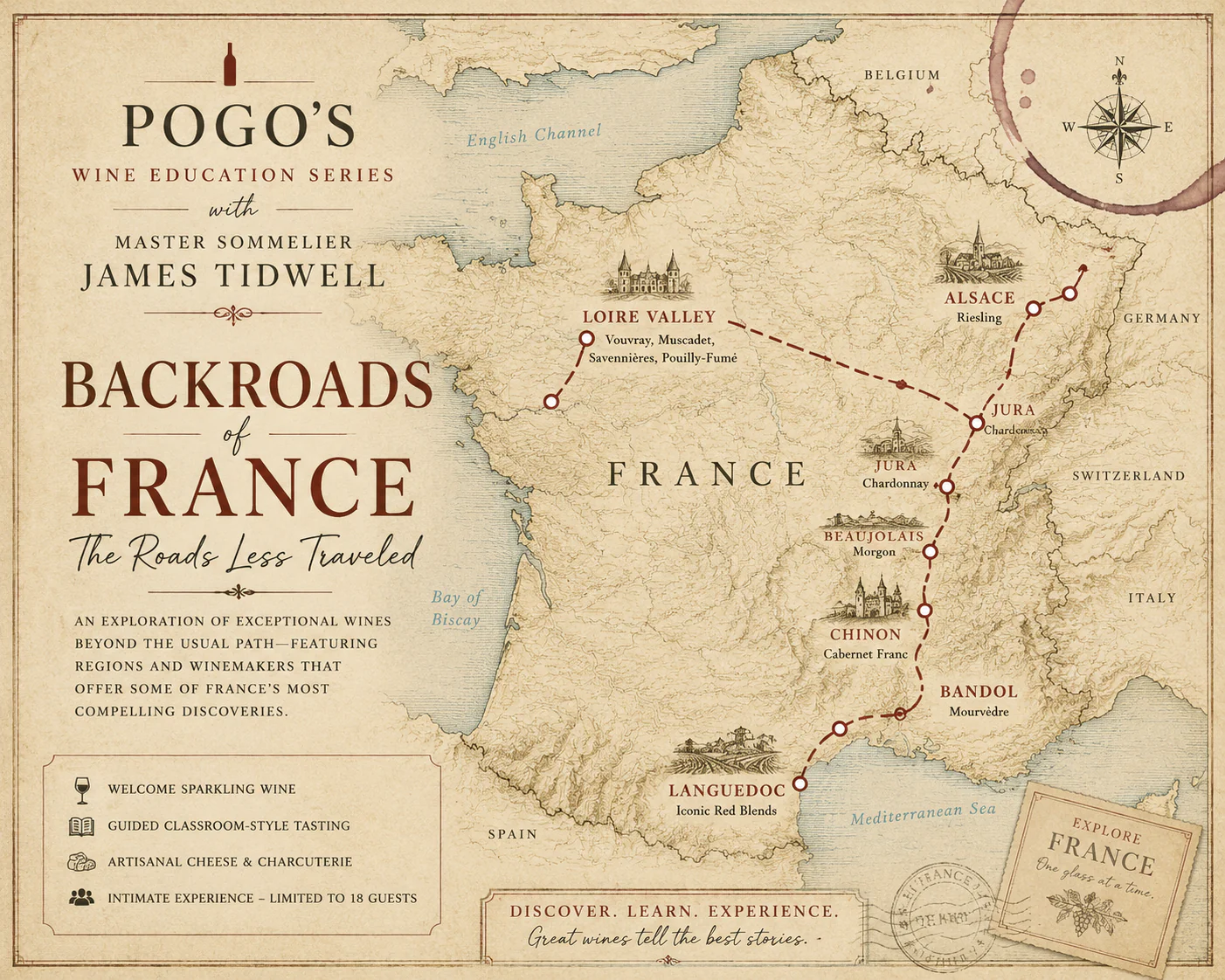 Pogo's Wine Education Series with Master Sommelier James Tidwell — Backroads of France: The Roads Less Traveled Ticket
